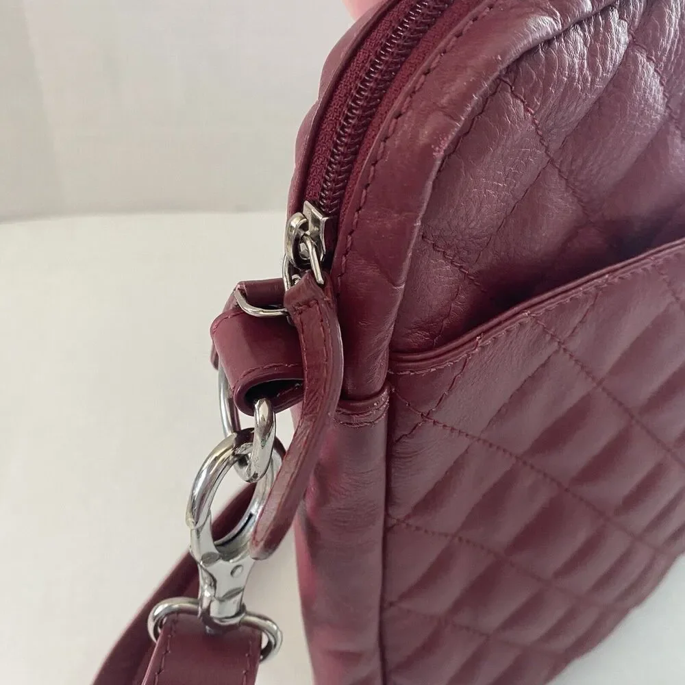Osprey London Red Genuine Leather Quilted Laptop/Travel Bag